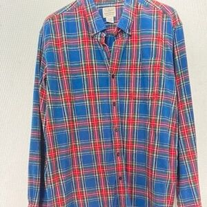 L.L. Bean Blue and Red Plaid Casual Shirt